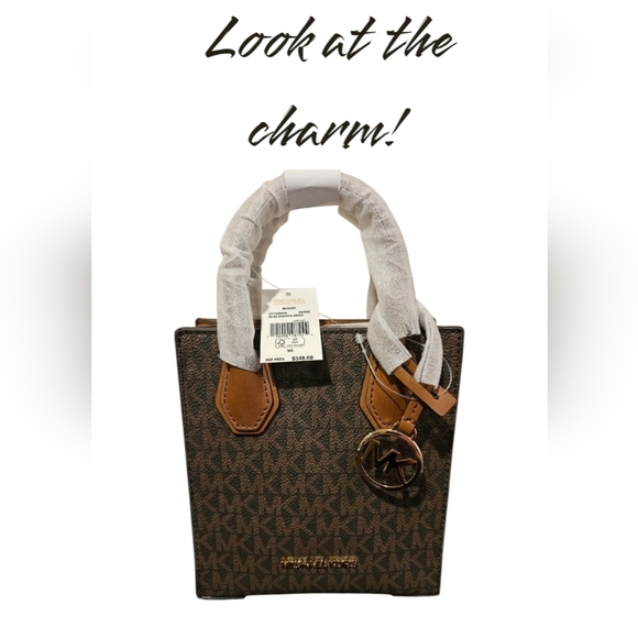 NWT🔥Michael Michael Kors Mercer Extra-Small Logo and Leather Crossbody Bag - Picture 6 of 6